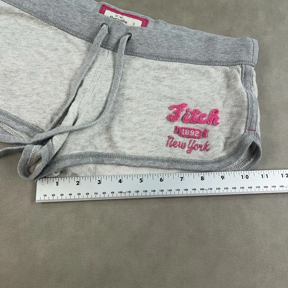 Y2K Abercrombie & Fitch Mini Micro Sweat Shorts Gray Low-Rise Lounge Cheeky